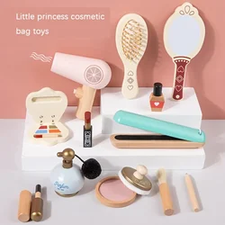Montessori Wooden Makeup Toys for Girl, Girls Pretend Beauty Makeup and Salon Set Toys, Toddler Makeup Kit Gift Toys