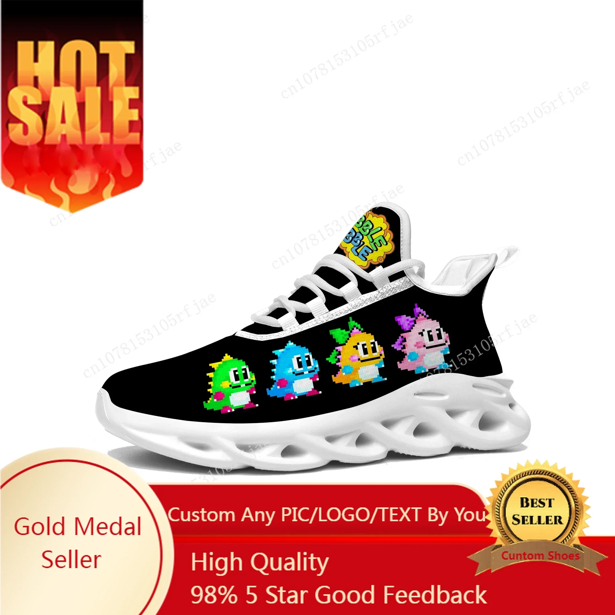 

Bubble Bobble Sneakers Cartoon Game Mens Womens Sports Running Shoes Fashion Custom Built Lace Up Shoes