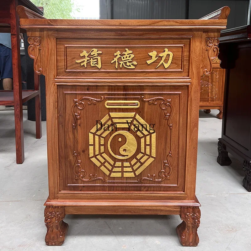 

YJ solid wood merit box Futian box fuel tank ancestral hall temple with God of Wealth elm Taoist temple voice broadcast