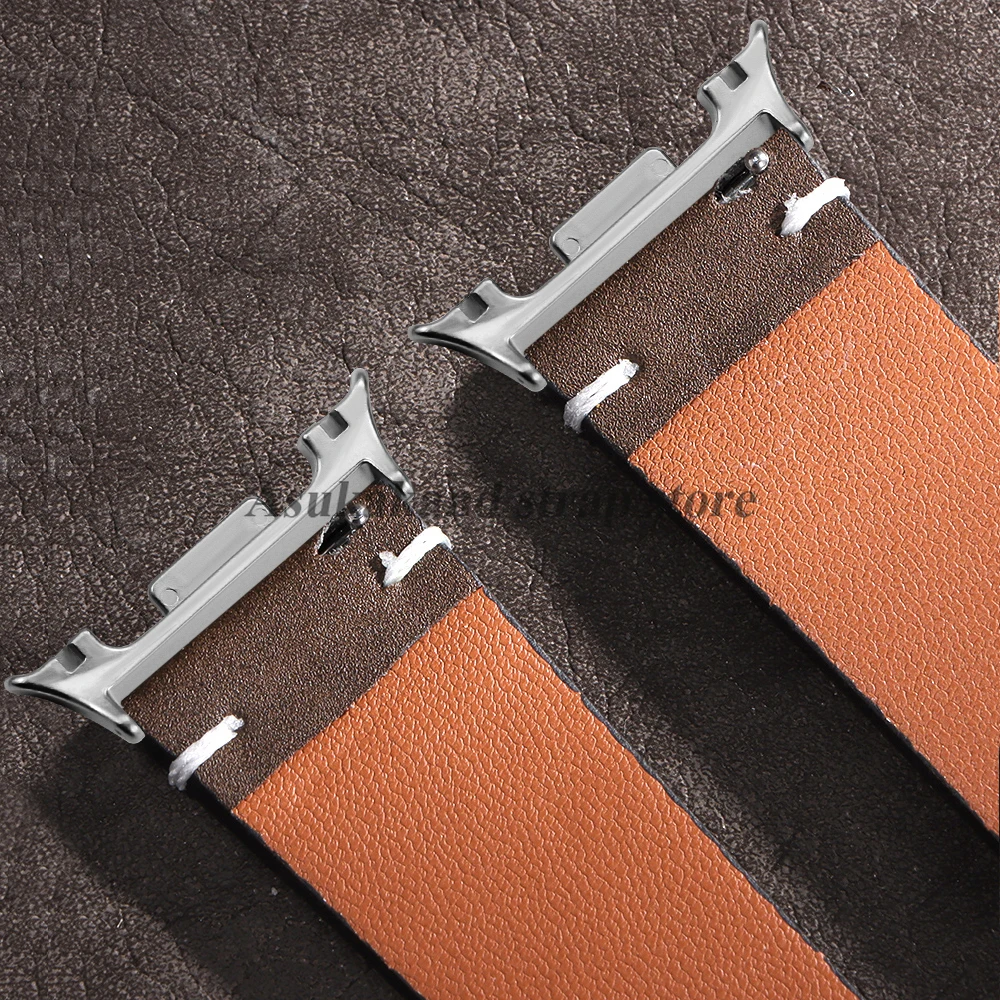 لساعة جالاكسي 8 الكلاسيكية 46 مللي متر رجال الأعمال سوار لساعة سامسونج جالاكسي 8 40 مللي متر 44 مللي متر حزام الساعات الجلدية البني حزام الساعات #3