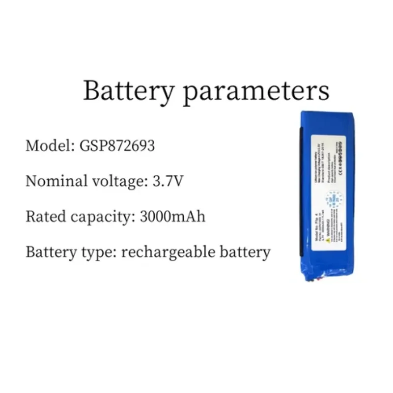 Replacement battery 3.7V 3000mAh GSP872693 01 for Flip 4 Bluetooth speaker fast delivery