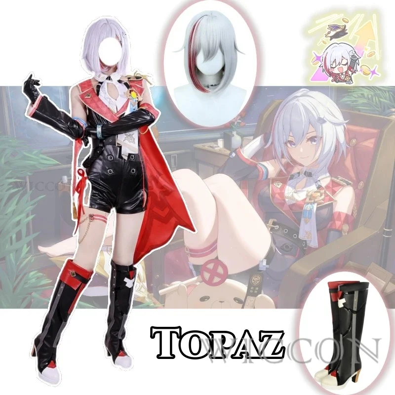 Topaz Anime Game Honkai: Star Rail Cosplay Costume Clothes Wig Shoes Uniform Cosplay Interastral Peace Corporation Party Woman