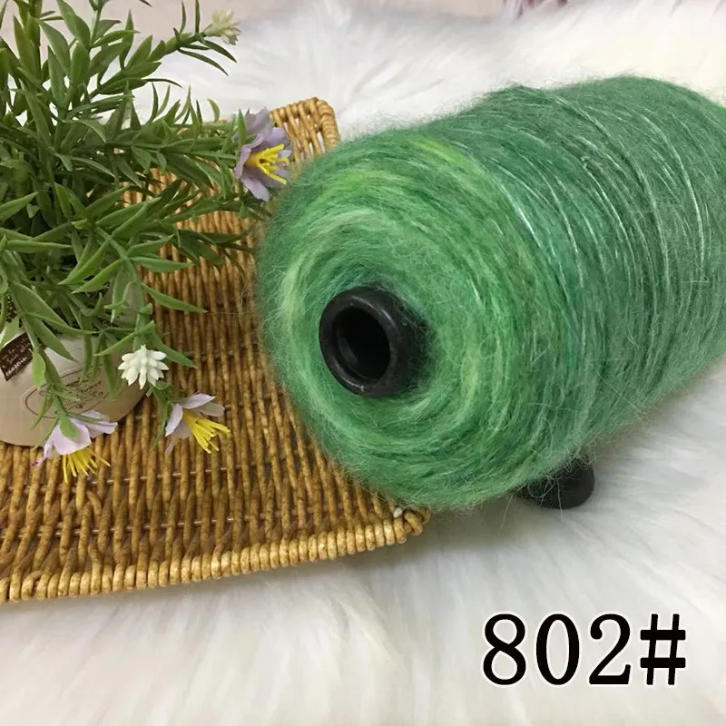 250g/pcs Rainbow Gradient Mohair Yarn Crochet Knitting for Lady's Sweater Shawl Hats Medium Thick Soft Fluffy Thread Comfortable