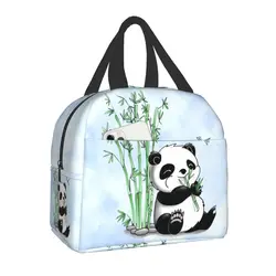 Panda Bear Insulated Lunch Bag for Camping Travel Portable Thermal Cooler Lunch Box Women Kids Work Picnic Food Storage Bags