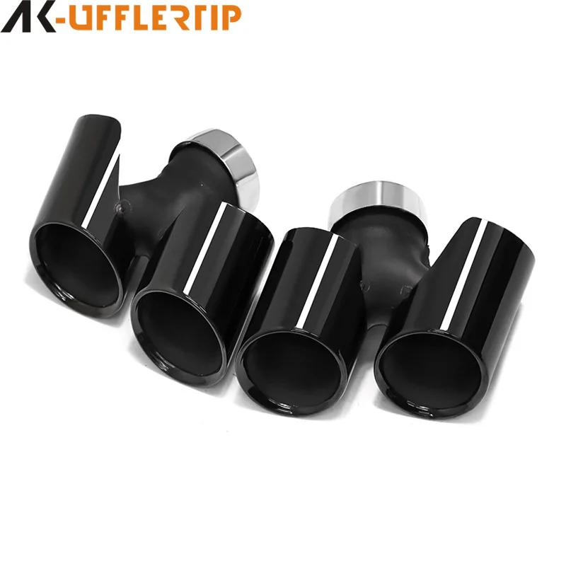 مناسبة لـ 11 إلى 18 سنة بورش 911 ماسورة العادم المعدلة من الفولاذ المقاوم للصدأ بأربعة اتجاهات كاتم صوت ذيل الفم المستدير