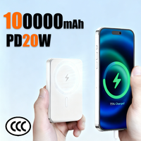 2026New 500000mAh 20W Fast Charger Magnetic Power Bank Wireless Portable External Battery Pack For iPhone Samsung Huawei