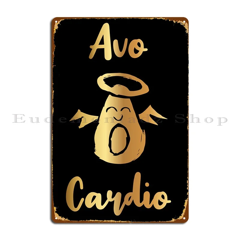 Gold Avo Cardio 4 Metal Plaque Poster Wall Cave Decoration Bar Cave Customized Living Room Tin Sign Poster