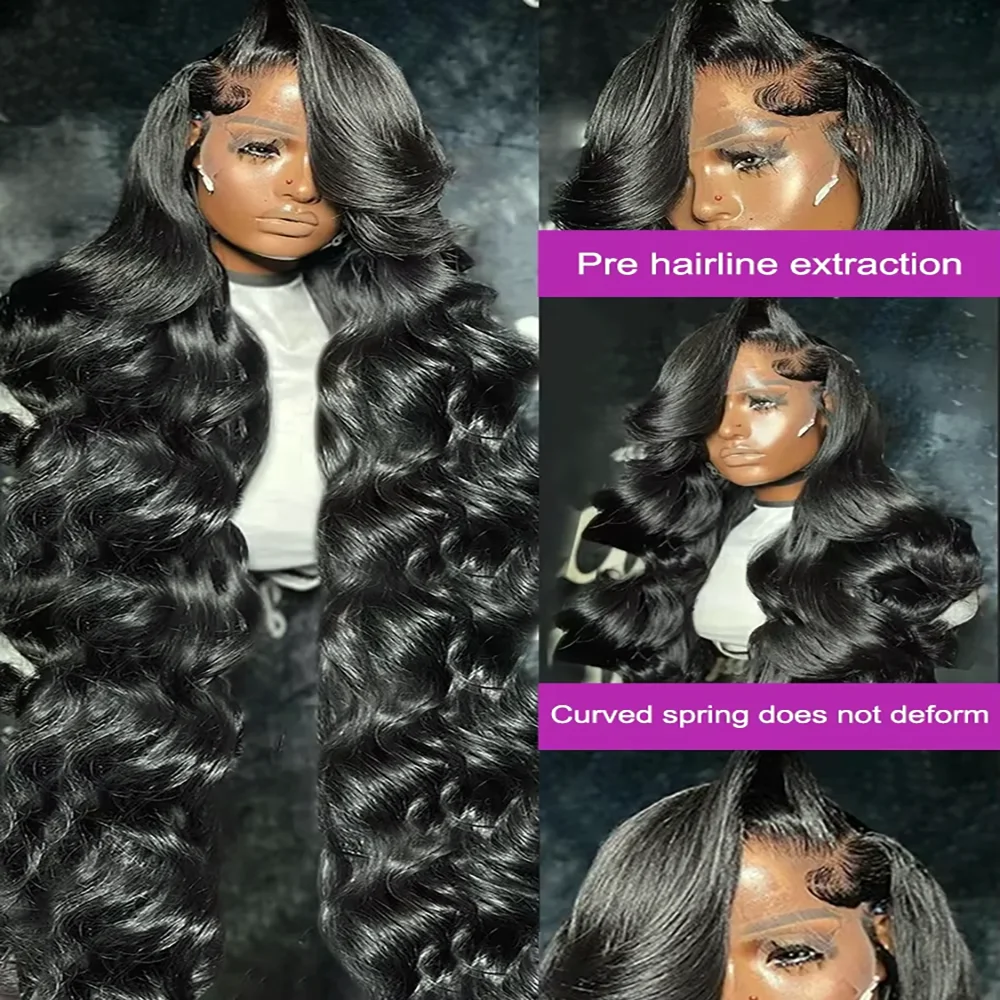13x6 Körperwelle Lace Front Perücken Echthaar 200% Dichte 13x4 Körperwelle Frontal Perücke vorgezupft HD Transparent Echthaar Remy