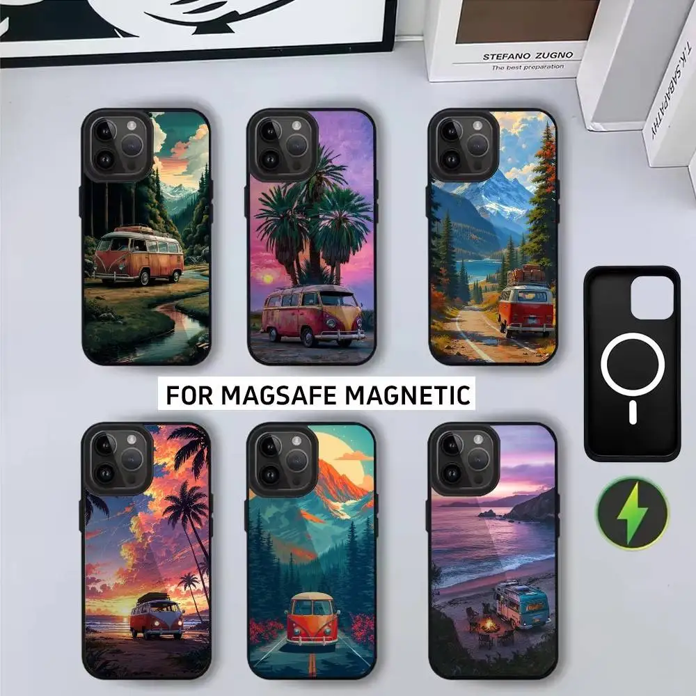 

Combi V-Van Car Camping Phone Case For iPhone17,16,15,14,13,12,11 Plus,Pro Max Magnetic For Magsafe Wireless Charging