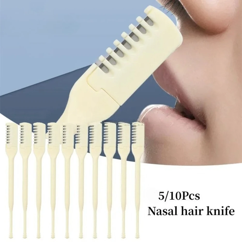 5/10Pcs 360°Rotating Nose Hair Trimmer（Manual）Unisex Nose Hair Trimmer+Eyebrow Thinning and Trimming 2-in-1 Tool
