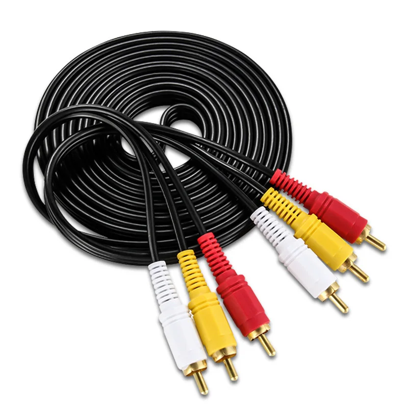 0.5/1.5/3/5/10/15/20 3 RCA męski na RCA Wtyczka RCA Rozdzielacz 3RCA Adapter Kabel Audio TV DVD Video Adapter AV Kabel RCA