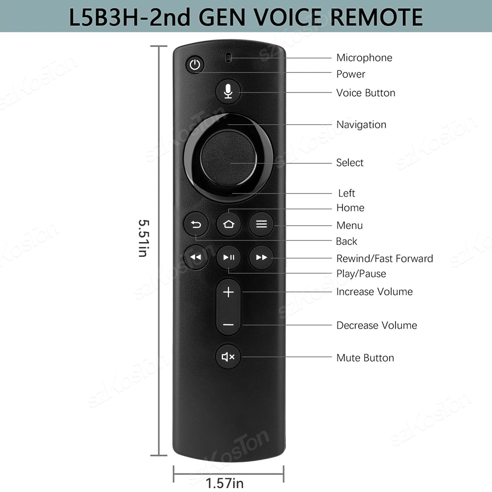 L5B83H Replacement Voice Remote Control (2nd GEN) with Power and Volume Control for Fire TV Stick Lite 4K 2nd Gen