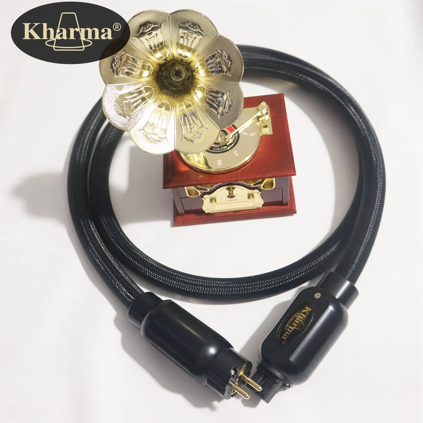 Netherlands new top Kharma KPC-GR-1B silver audio Power Cord US/EU Version HiFi Audiophile-grade home speaker Power Cable