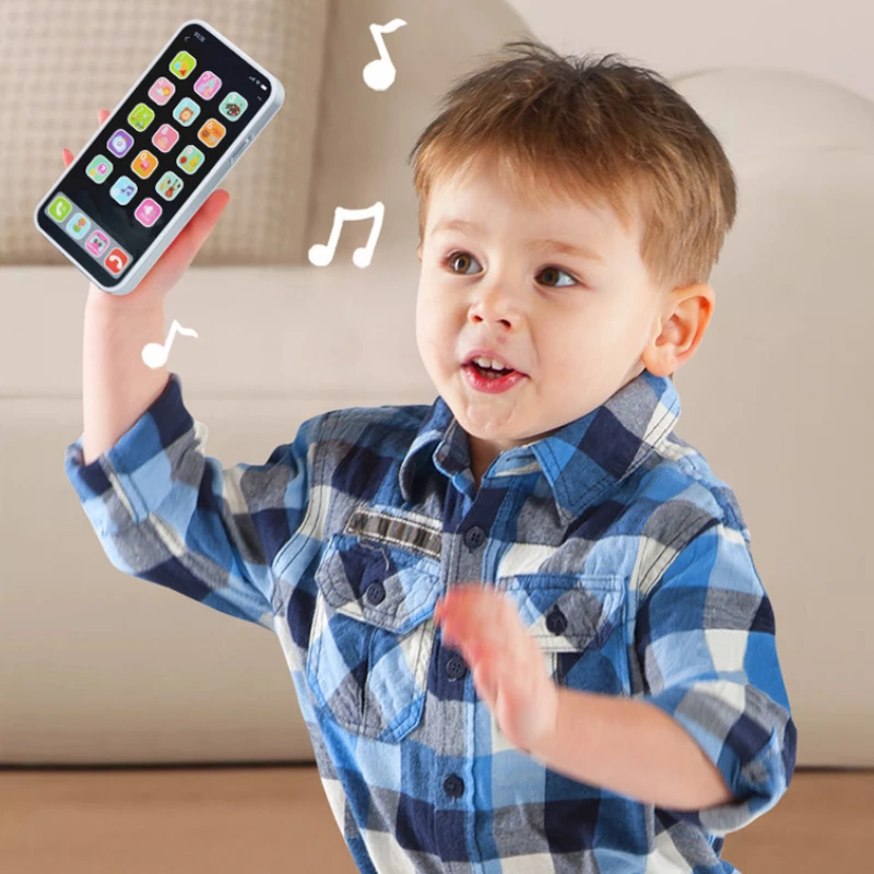 Brinquedo educacional infantil do telefone celular da tela de toque da simulação, com música leve, brinquedo do som da máquina da aprendizagem da educação precoce de gopher