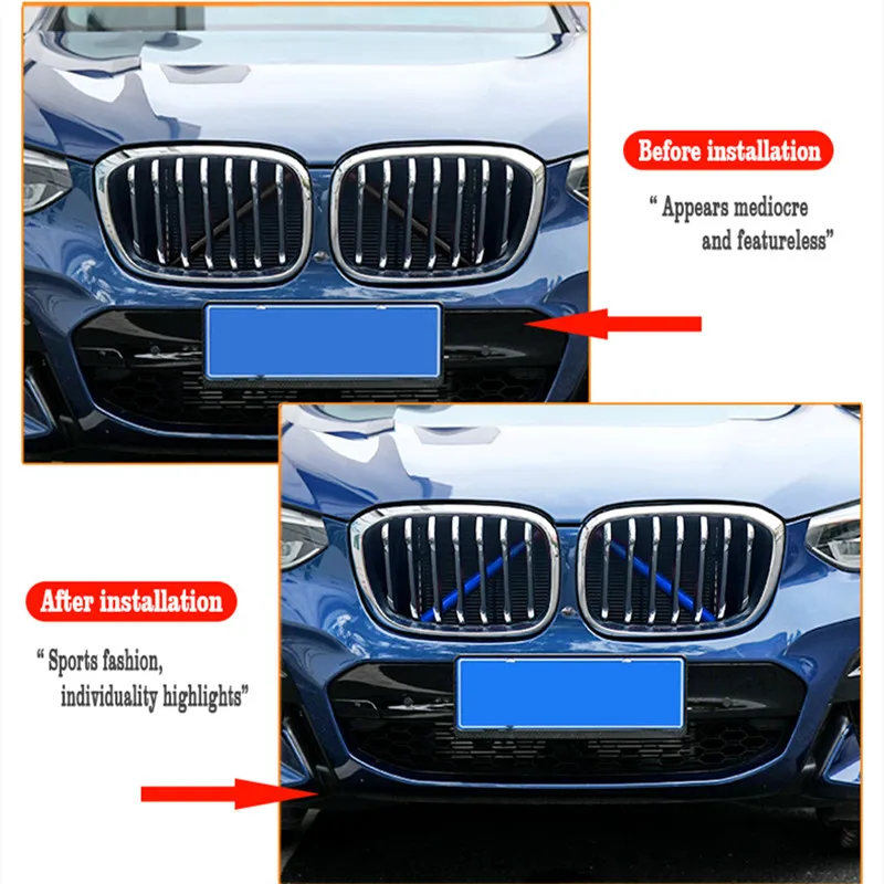 For BMW 5 6 7 Series G30 G32 G31 6GT G11 G12 Z4 G29 2 pcs Car Front Radiator Grille Cover Frame Trim Strips Exterior Accessories view 3