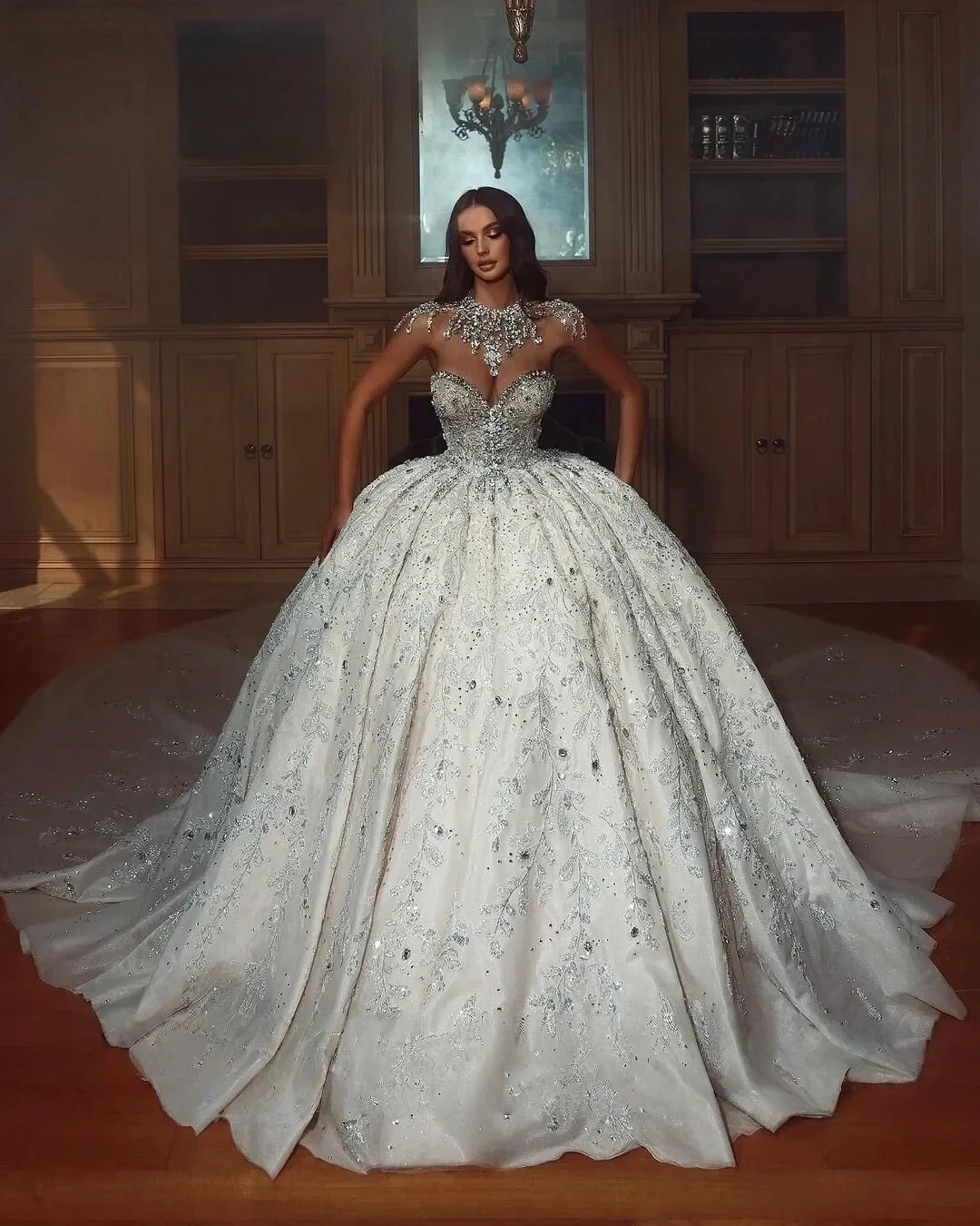 Customzied  Exquisite Sweetheart  Wedding Dress Ball Gown Elegant Sequined Lace Bridal Dress vestidos de novia