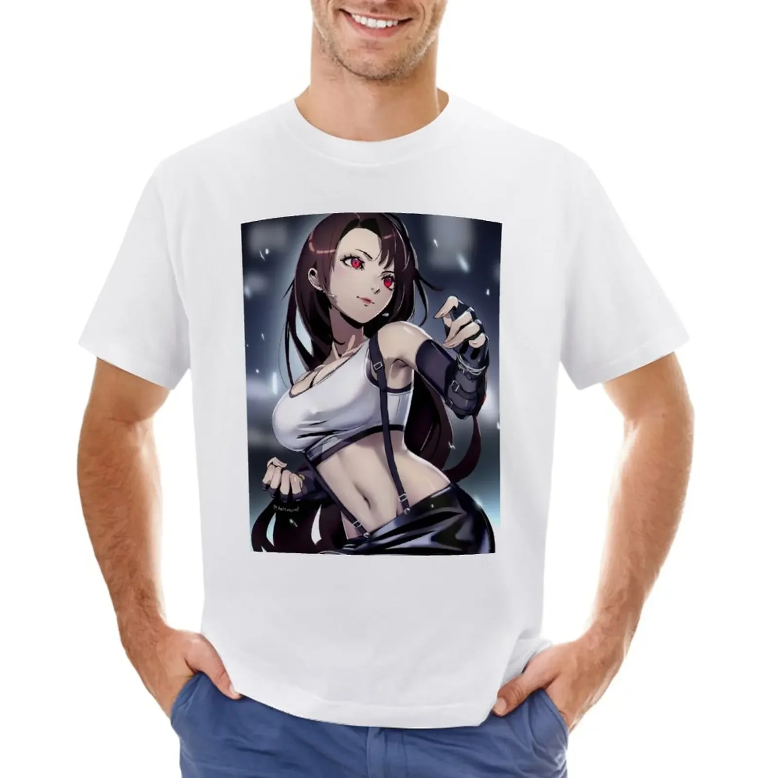 Tifa Lockhart T-Shirt funnys kawaii clothes tops t shirts men 2024 heavyweight new arrival fashion hot round neck cotton for men