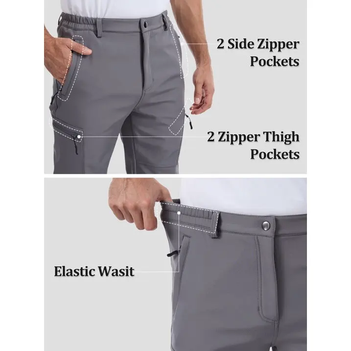 Winter Herren Wasserdichte Camping-Wanderhose Cargo Taktische Softshell Warme Fleece Winddichte Outdoor-Trekking-Jagdhose – Detail 6