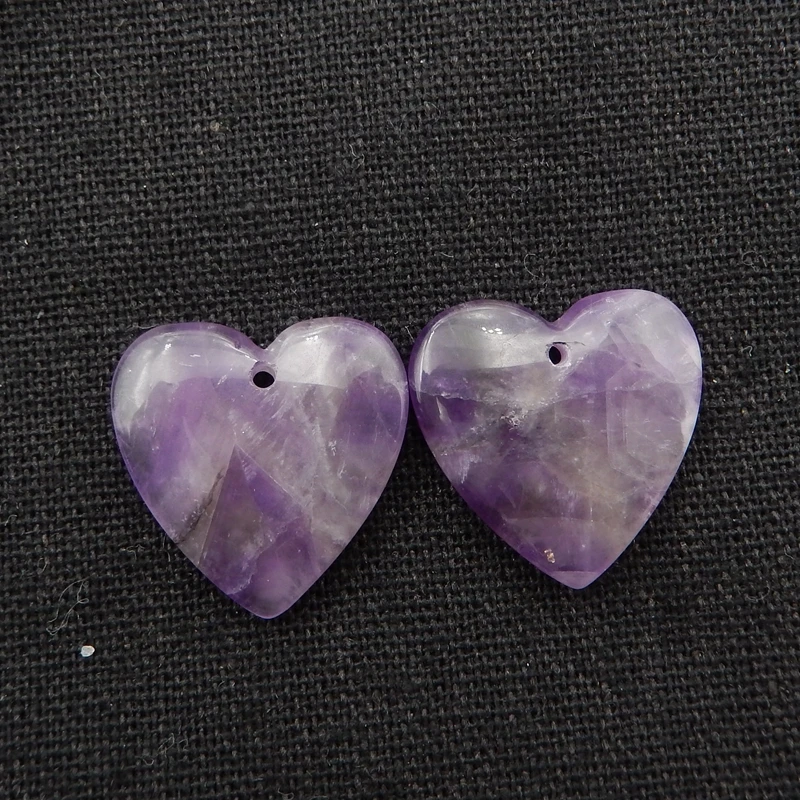 

Natural Amethyst Hand Carved heart Earrings Bead, Charms stone for earrings making,Fashion Jewelry,Hot Selling20x20x5mm6g