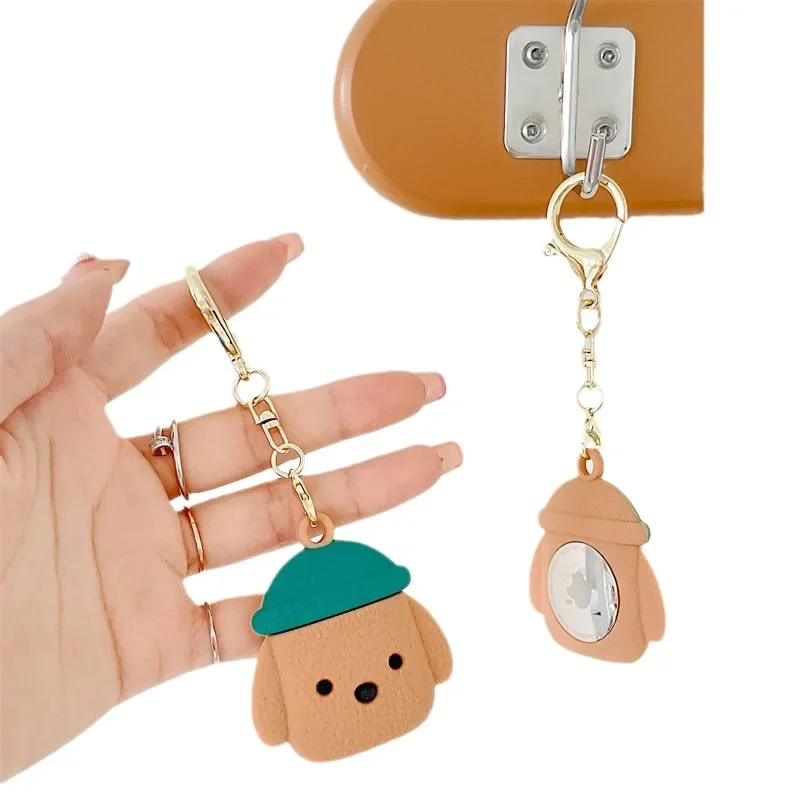 

Cartoon Silicone Soft Protective For AirTag Case Locator Tracker Keychain Cover Funny Dog Bear Shape Kawaii Key Ring