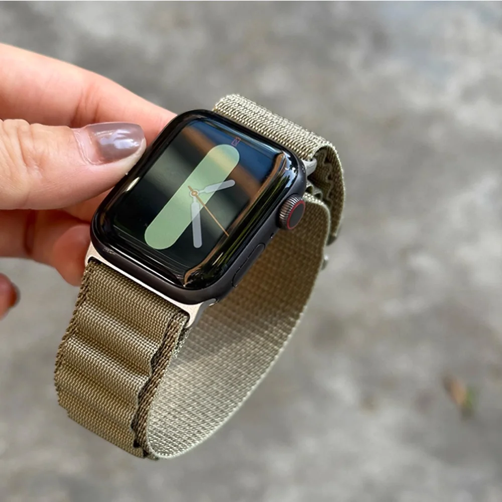 جبال الألب حلقة حزام ل سوار ساعة أبل الترا 49 مللي متر 10 46 مللي متر 44 مللي متر 40 مللي متر 42 مللي متر 41 مللي متر 45 مللي متر سوار معدني iwatch SE سلسلة 9/5/7/4/3/8/6