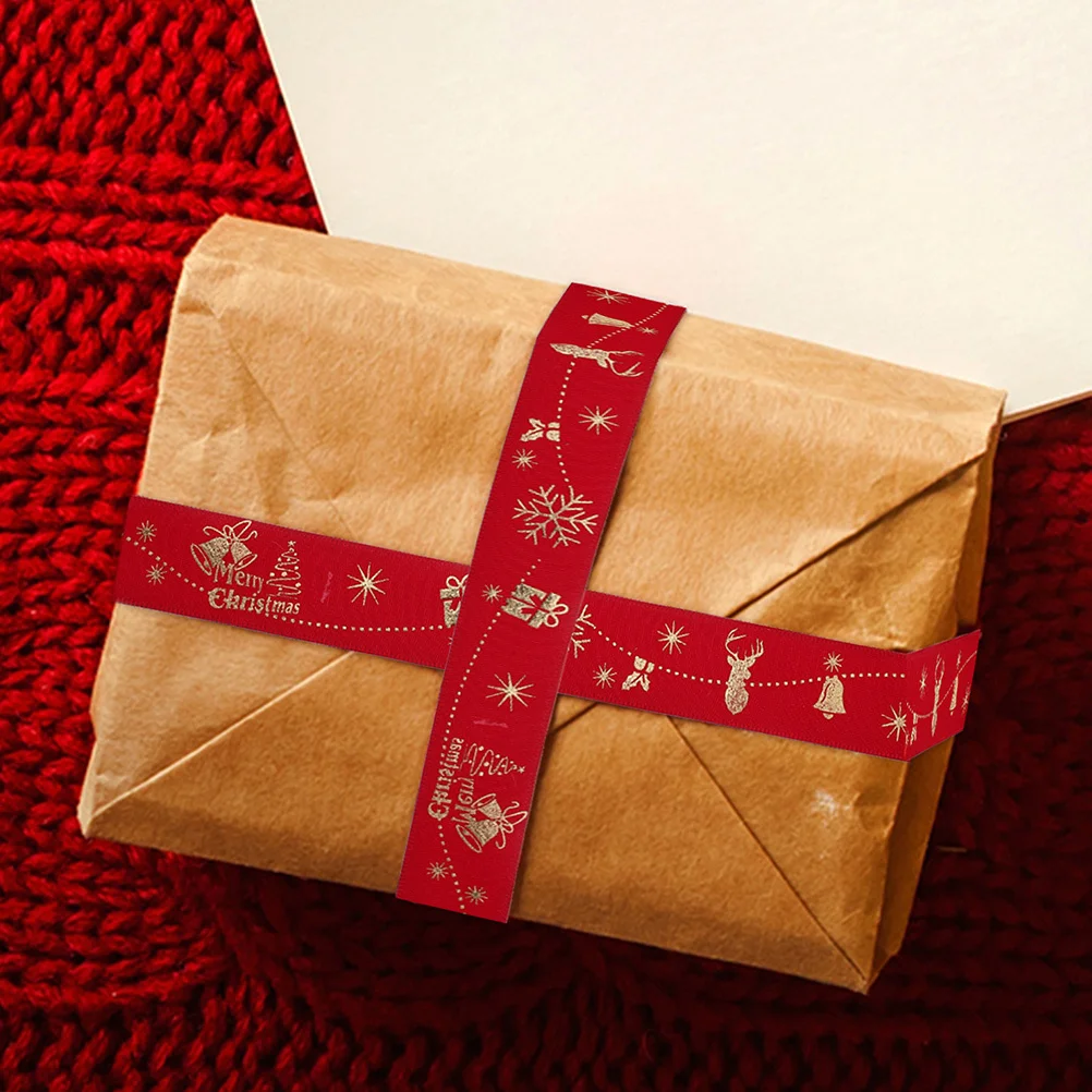 

1 Roll Christmas Gift Wrap Ribbon Premium Organza Decorative Ribbon For Diy Crafts Party Supply Xmas Decor Gift Box Packaging