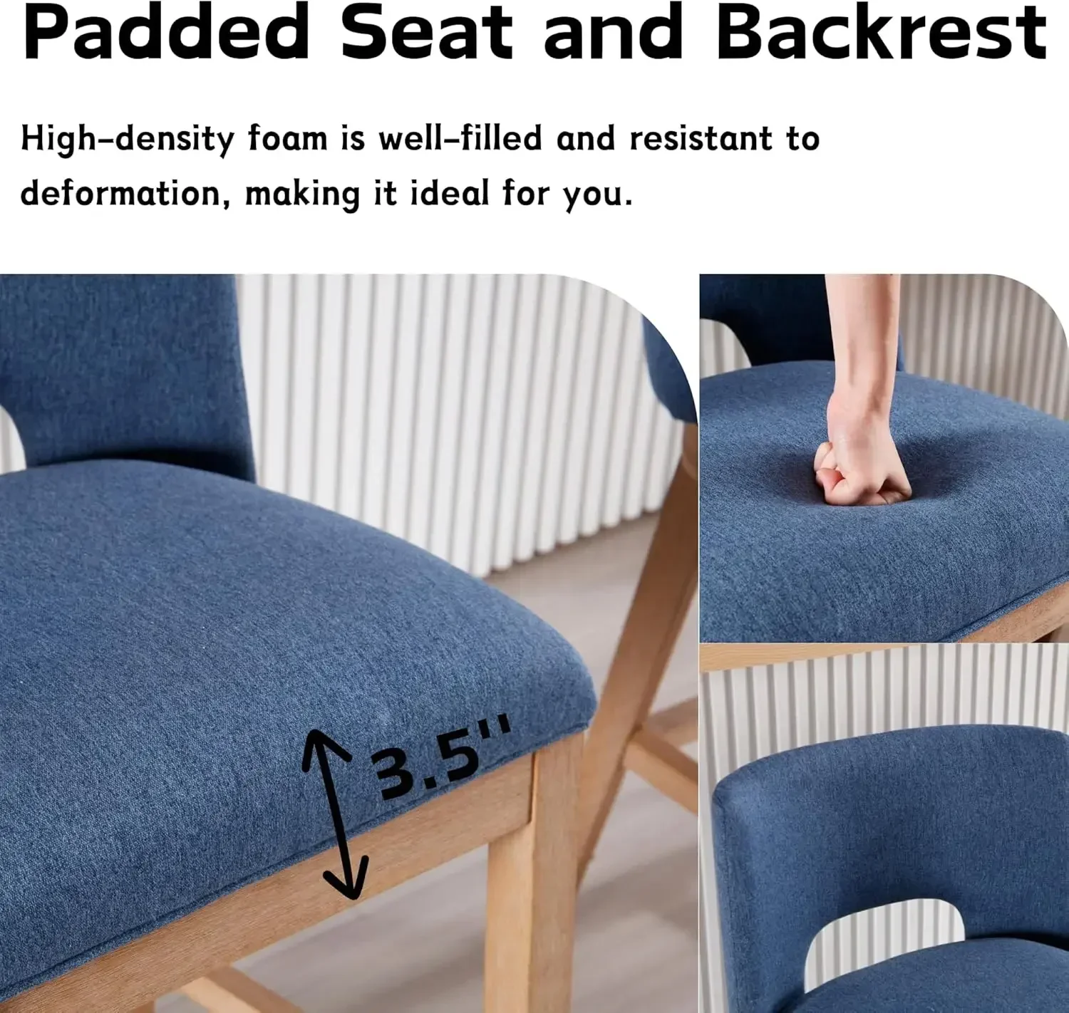 [Limited Time Offer, Buy Now!]Farmhouse Bar Stools Set of 4, 26" Counter Height Barstools, Linen Upholstered Barstools