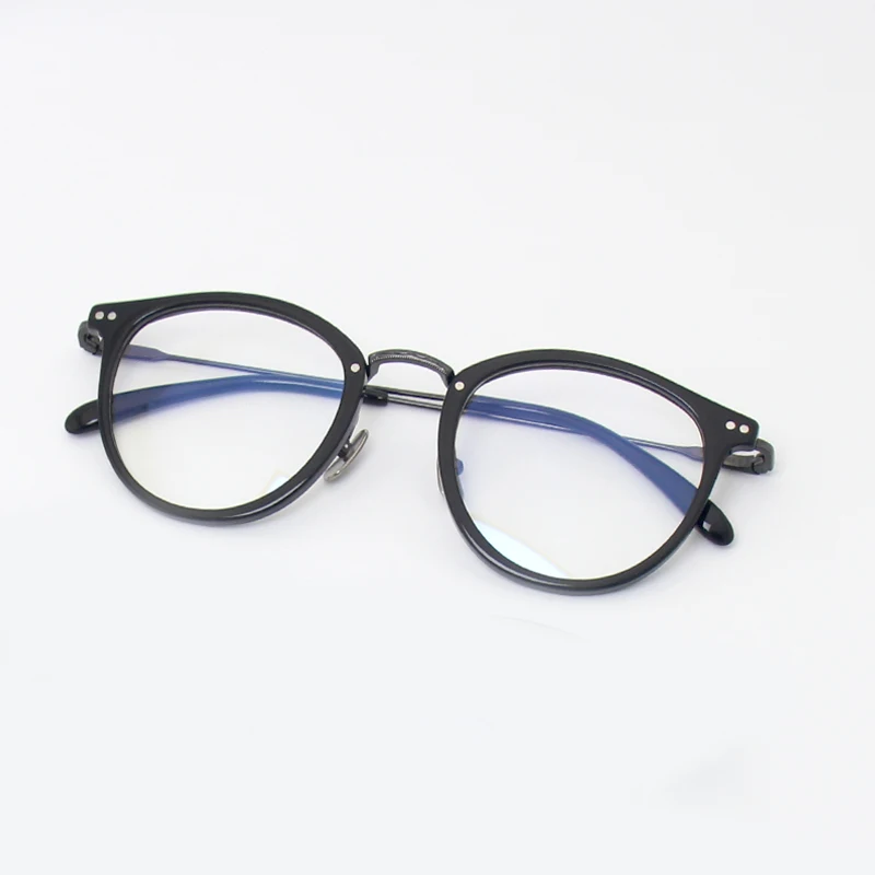 Plate Myopia Glasses Frame BURTON Medium Gold Retro Black Glasses Frame Men and Women Ultra-light Optical Glasses