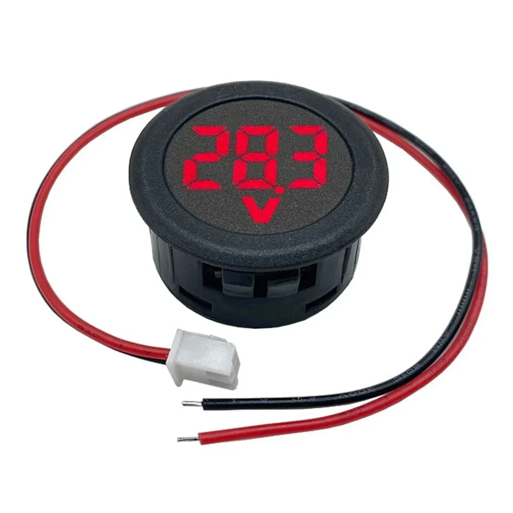 1PC DC4-100V Voltmeter LED Digital Display Round 2-wire Voltmeter DC Digital Car Current Meter Voltage Meters Volt Detector