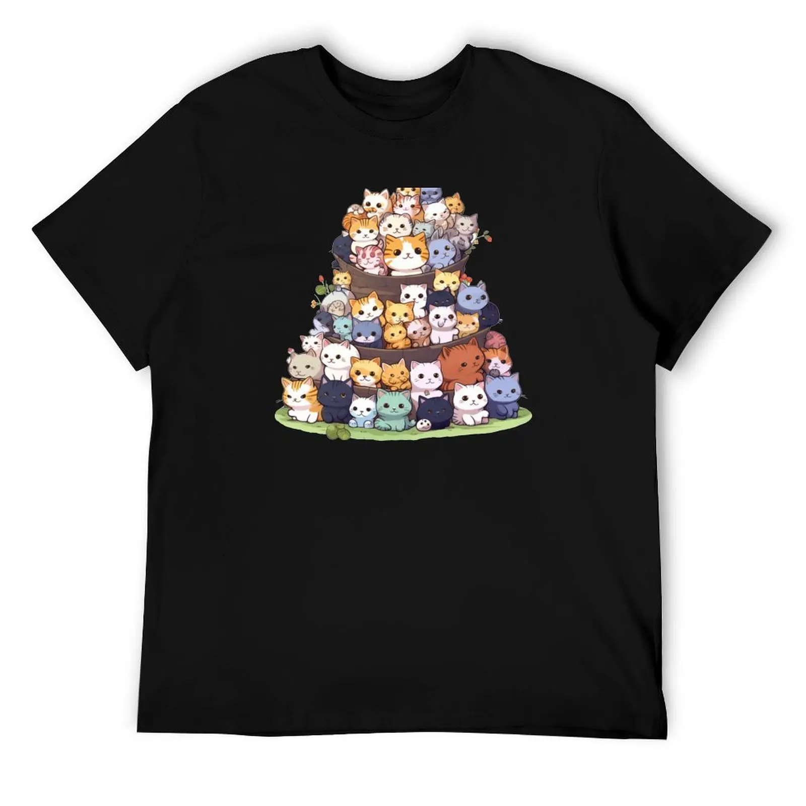 

Neko Atsume T-Shirt man t shirt heavy cotton anime t shirts oversize mens graphic t shirts T-Shirt
