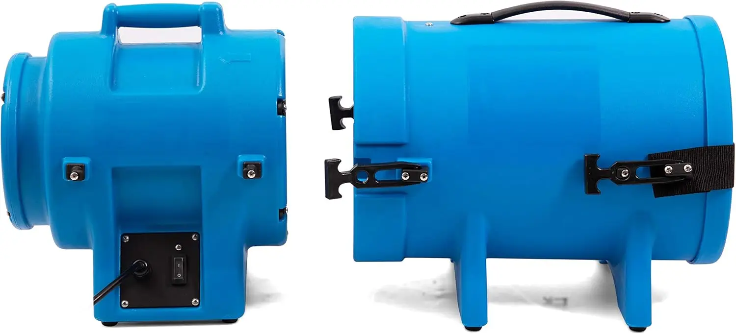 Ventilador axial de alta pressão de 8 polegadas 1/3hp para ventilação com mangueiras e recipiente de 25 pés