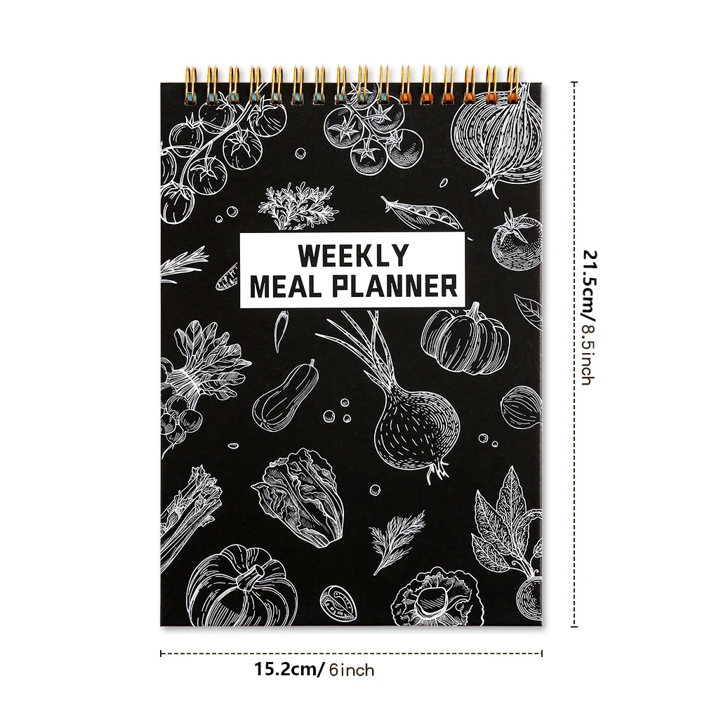 54 Sheets Undated Weekly Meal Planner Grocery List Journal Tear-Off Menu Planner Meal Tracker Food Diary and Shopping Checklist 
