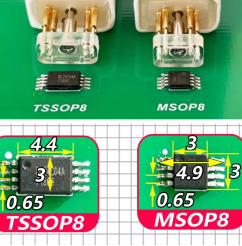 1PCS TSSOP8 MSOP8 PCB chip burning test fixture probe download programming cable