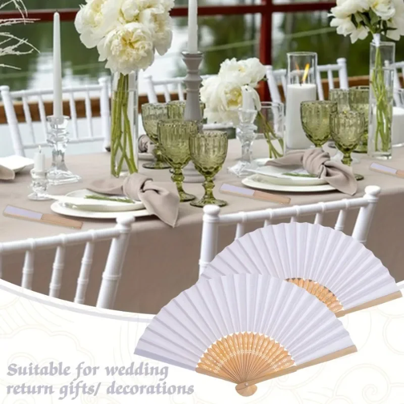 2026New Vintage Style Paper Paddle Fans - Elegant Foldable Handheld Fan for Wedding & Party Decor - Chic Cooling Accessory