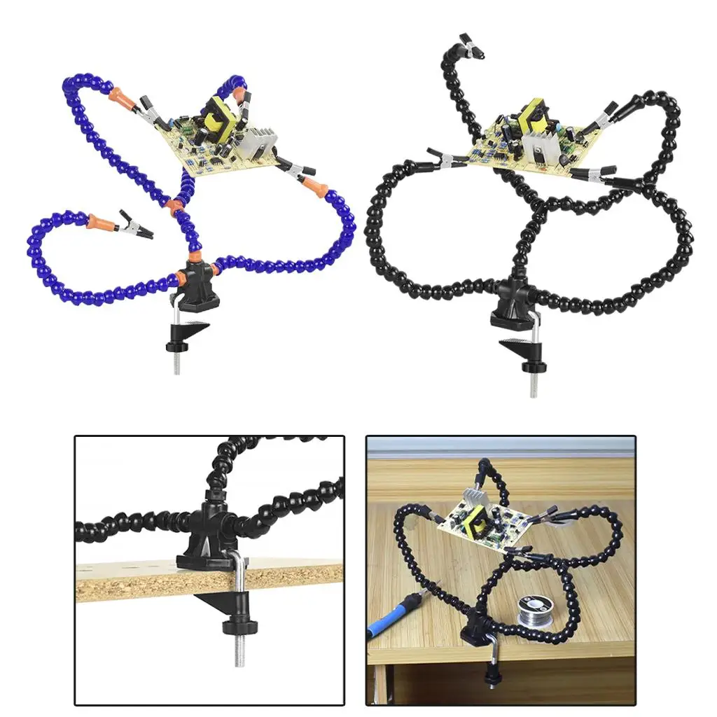 

Четыре гибких паяльных антинастольных зажима для электронного ремонта, зажим,