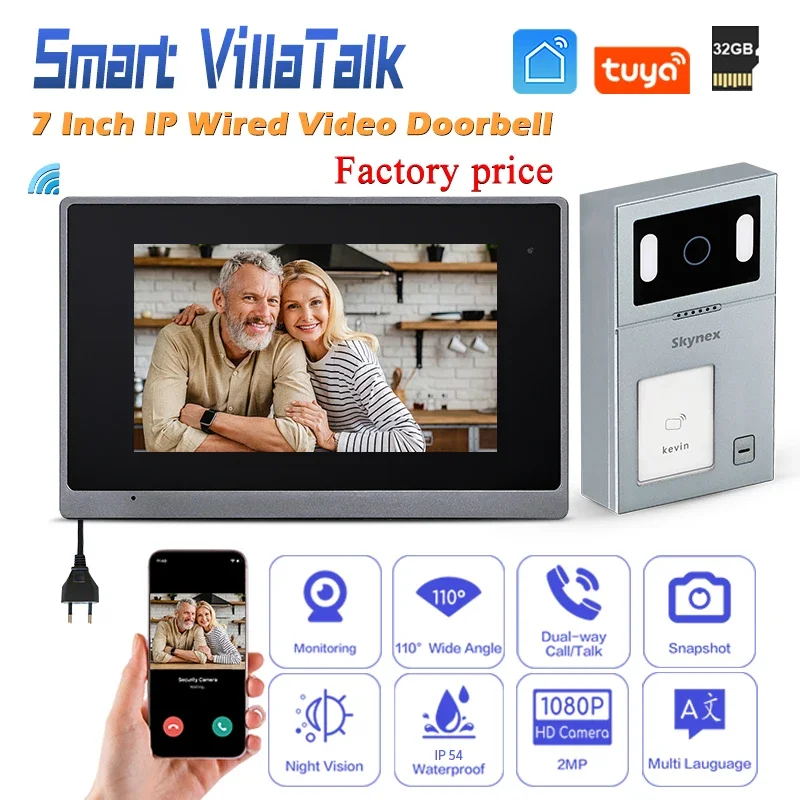 

Brand New TuYa DC 12-24V power from indoor monitor Aluminum alloy Acrylic panel Material wired wifi video door phone doorbell