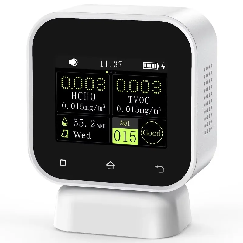

SFD02 4IN1 Indoor Air Quality Monitor Touchscreen Formaldehyde HCHO TVOC Temperature Tester