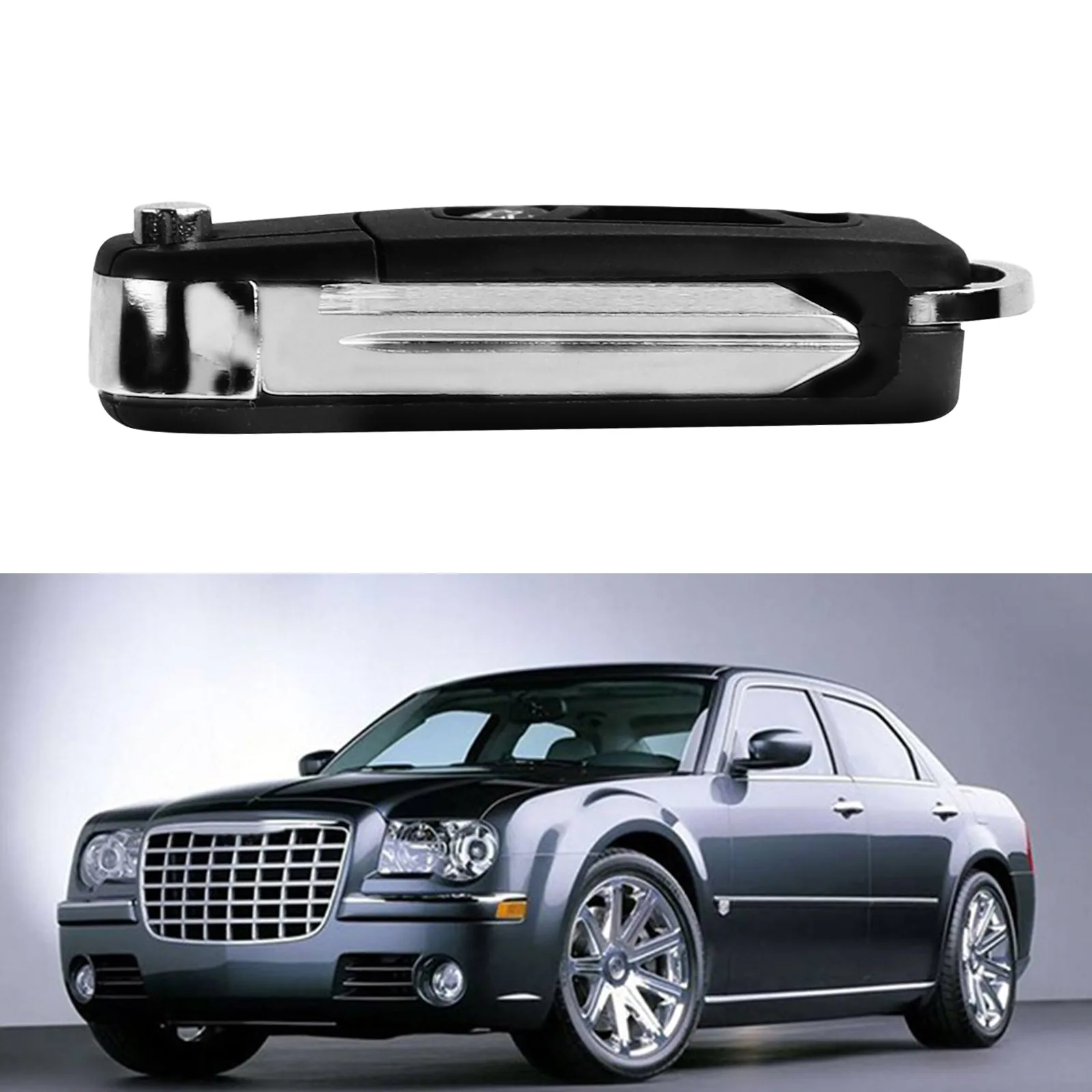 4 Buttons Car Key Case Car Cover Fob for Chrysler 300 300C Pacifica Stratus Dodge Jeep Cherokee