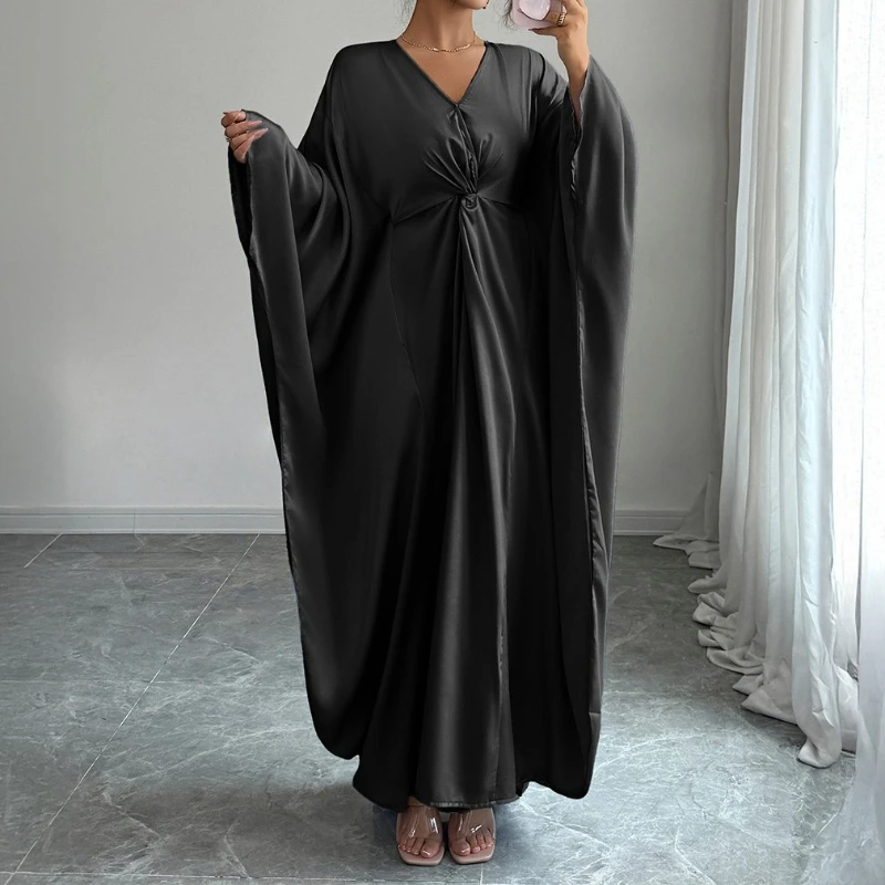 

Elegant French Solid Color Long-sleeved Dress 2025 Autumn and Winter Long Women's Skirt