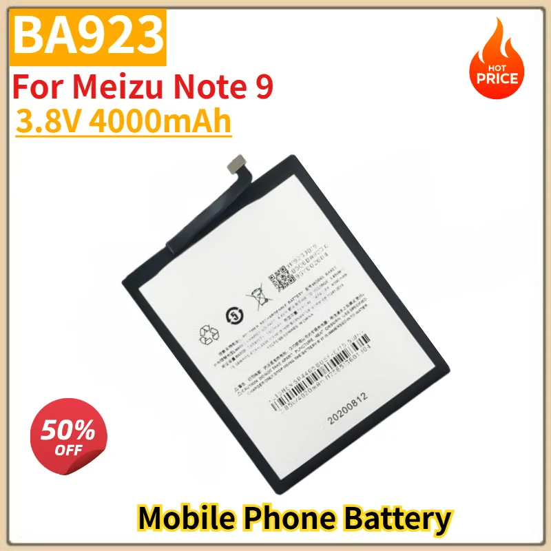 BA923 Battery 3.8V 4000mAh for Meizu Note 9 Mobile Phone High Quality Replacement Battery