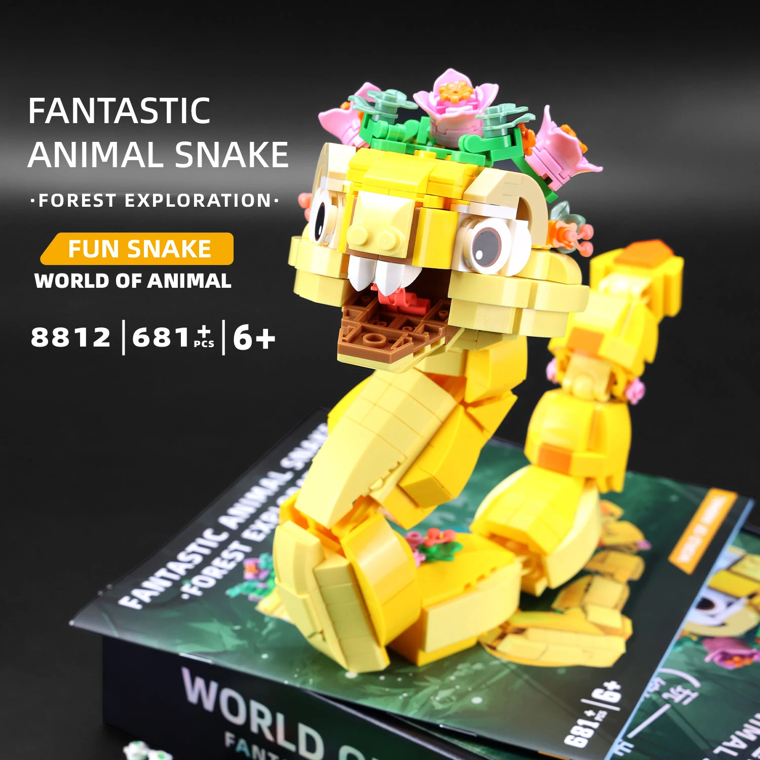 

Строительные блоки игрушки-змеи, 681 шт. Набор для сборки змеиных животных с тематикой лесного исследования для детей 6-12 лет