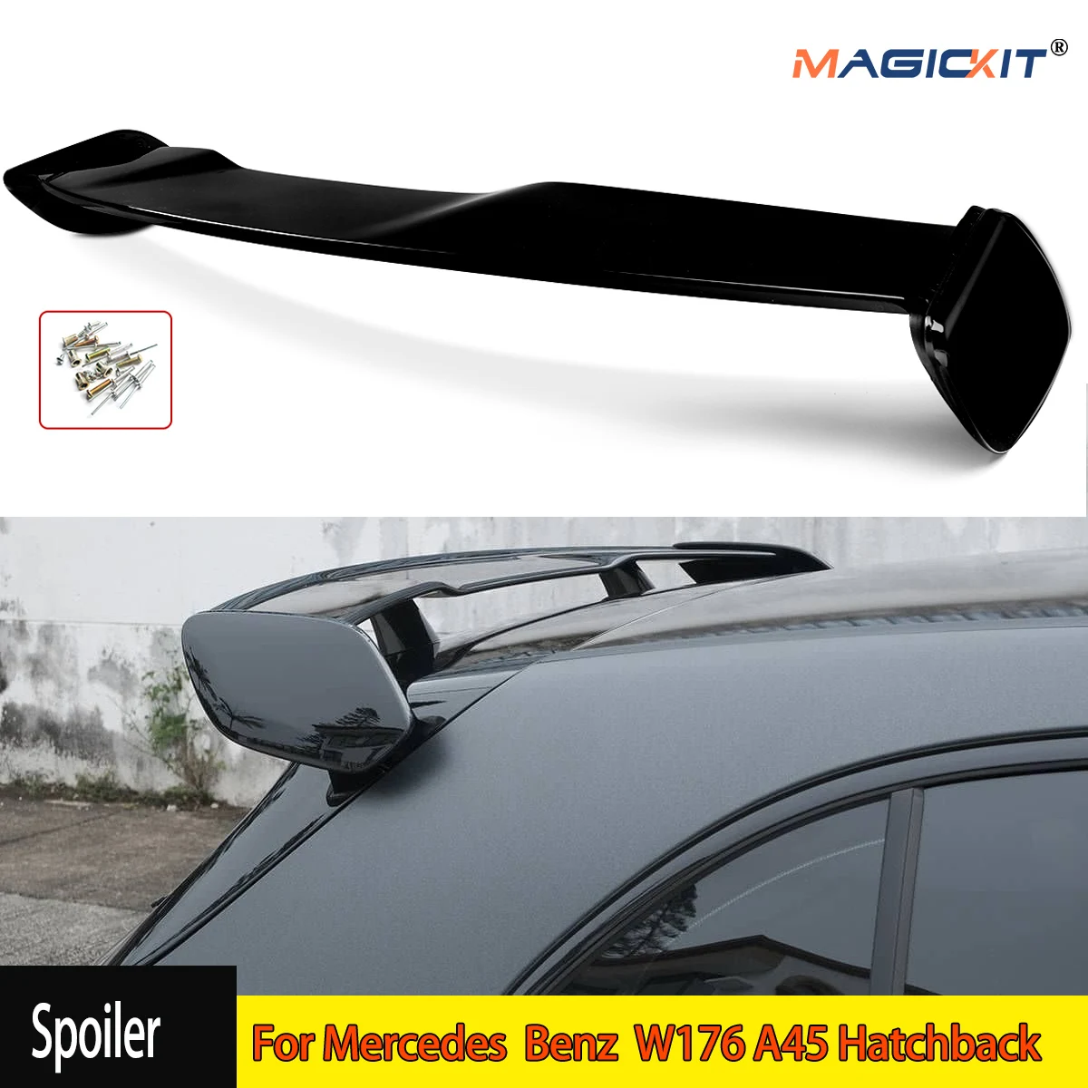 Roof Rear Spoiler Wing GT for Mercedes W176 Benz A Class A180 A200 A220 A250 A260 AMG A45 Hatchback 2013-2022 Body Kit