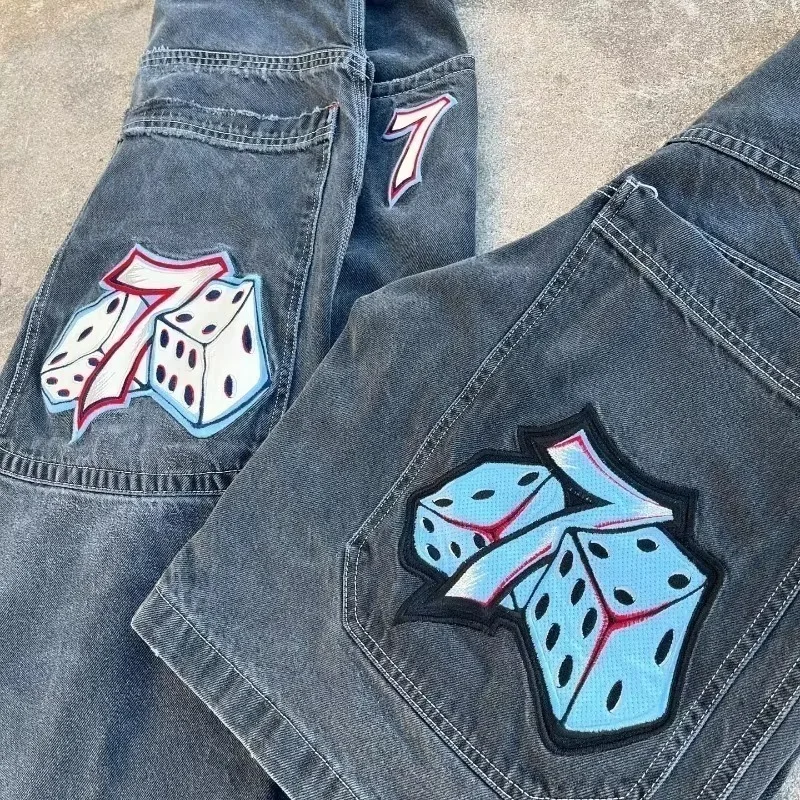 Y2K Jeans hombres vintage bordado alta calidad pantalones vaqueros holgados Hip Hop ropa de calle gótica Harajuku hombres mujeres moda pantalones vaqueros de pierna ancha