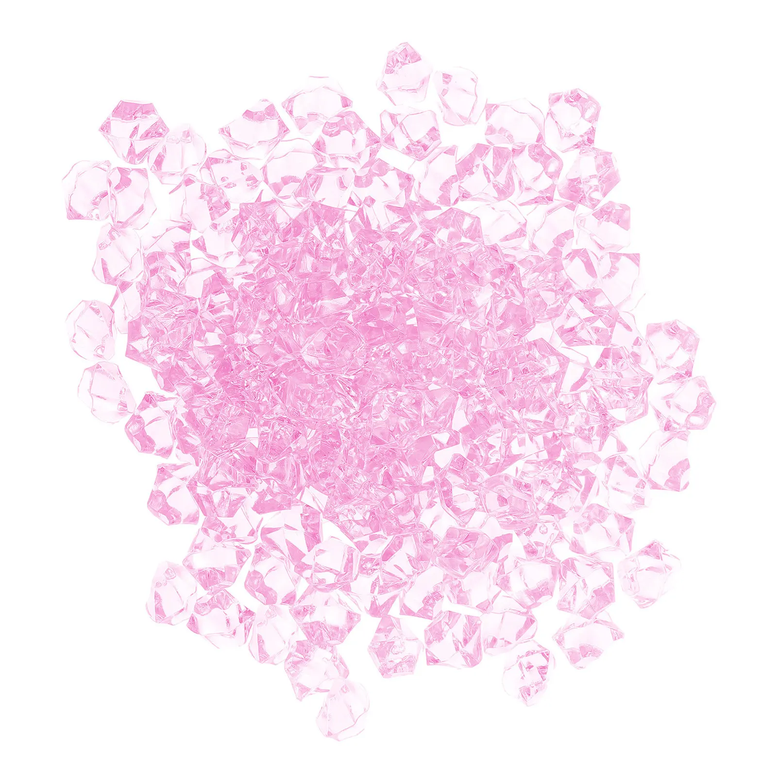 300Pcs Simulation Ice Cubes Crushed Pink Acrylic Stones Table Scatter Vase Fillers Party Wedding Decoration Crystal Fake Ice