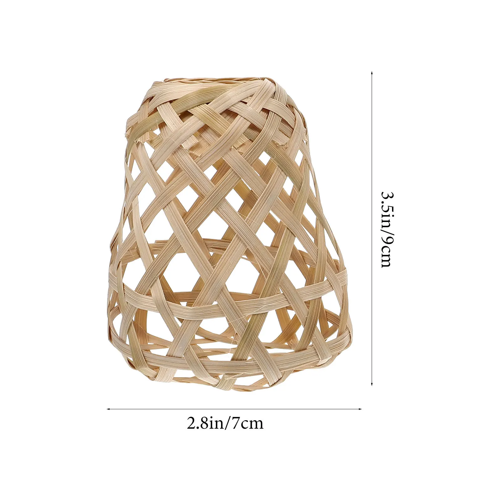 2pcs Bamboo Woven Lamp Shade Unique Small Light Cover Replacement For Home Decoration Indoor Lighting Accessory Living