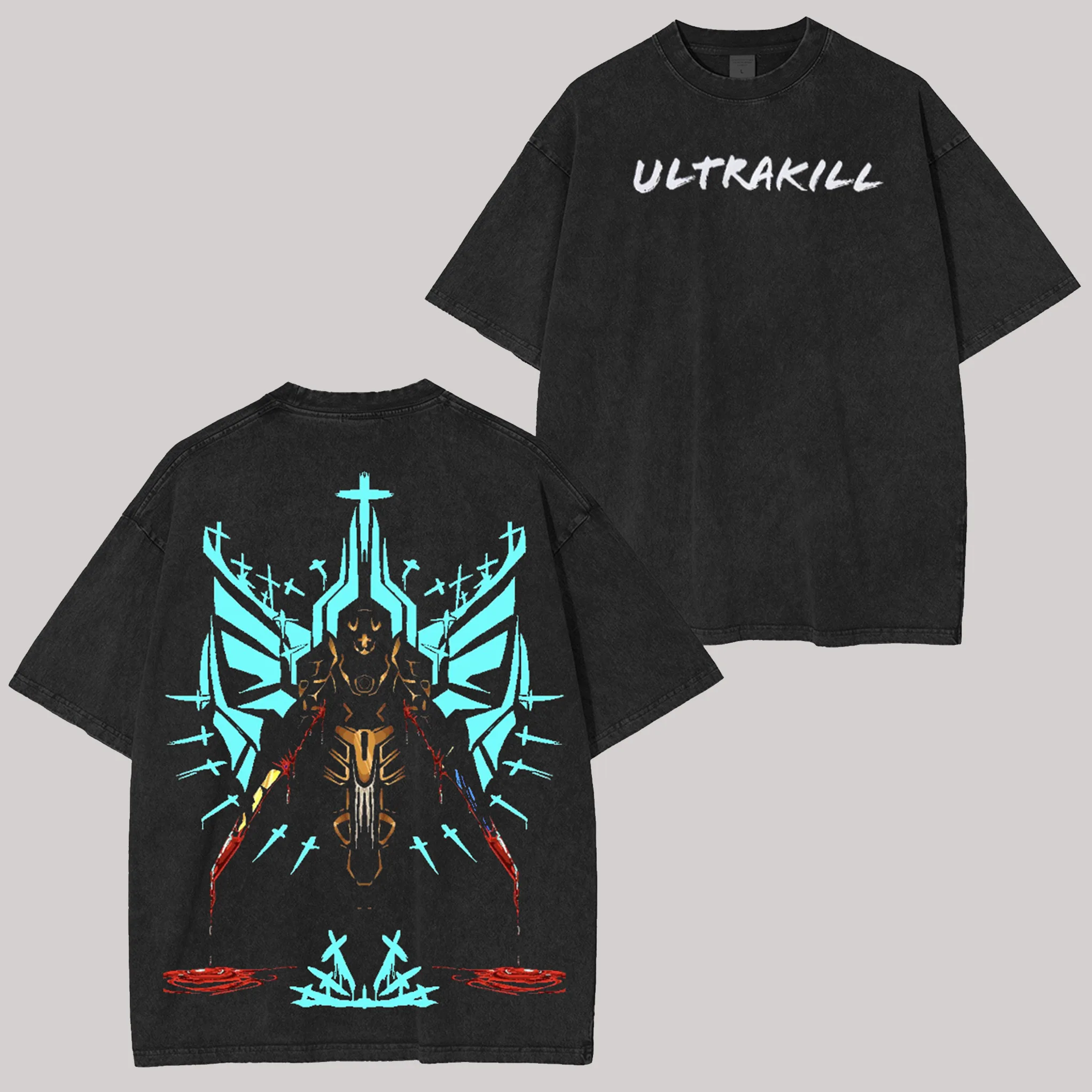 Ultrakill Washed T-shirt 2026 New Model personality Clothes shirt Year round clothing Streetwear Trendy high quality hot product