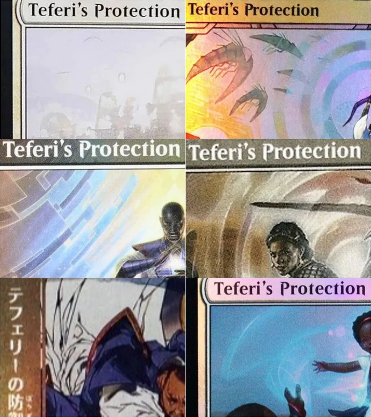 

Holo/Foil "Teferi Protection" TCG Magical proxy Cards Game Black Quality Proxy Playing Cards Gathering Board Game Trading Cards