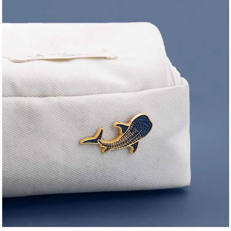 Cute Blue Whale Dolphin Brooches For Unisex Fashion Ocean Theme Fish Animal Badge Pins Jewelry Accessory Clothes Suit Party Gift view 4