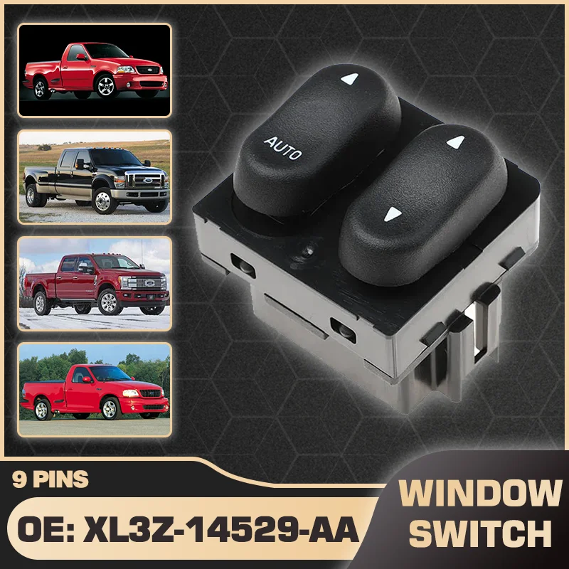 

XL3Z-14529-AAElectric Power Car Window Control Switch Button For Ford F-150 F-250 F-350 MK10 Ford Lobo 1999 2000 2001 2002 9Pins