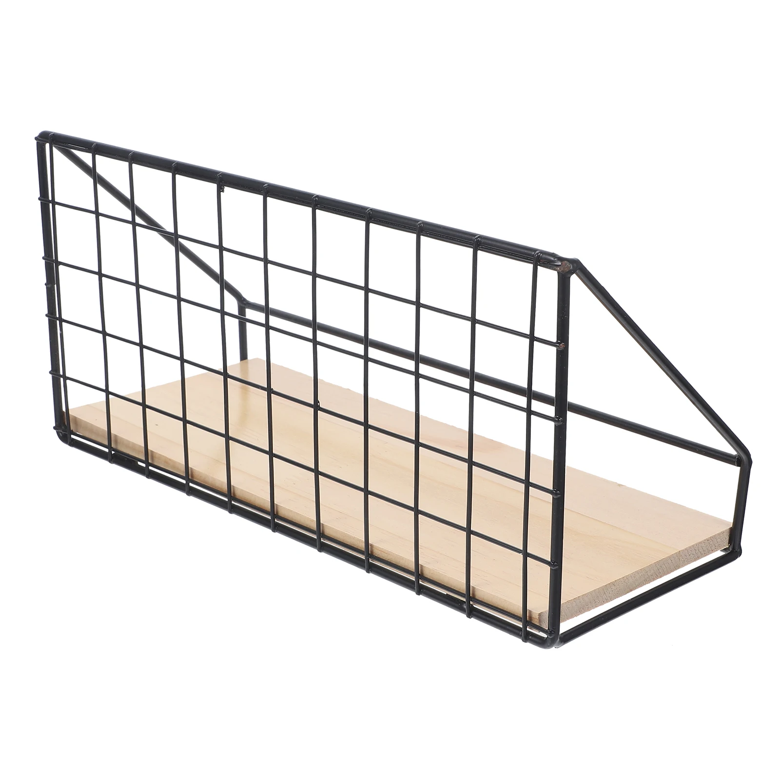 

Multifunctional Wall Mounted Storage Rack Wooden Iron Bathroom Kitchen Organizer Hollow Design Minimalist Decor Home Office